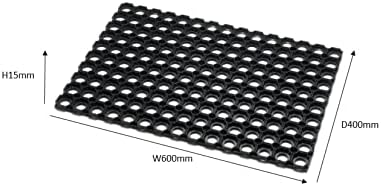 Door Mat Heavy Duty 100% Rubber-60 x 40 cm-Black, 40 x 60 x 1.5 cm,