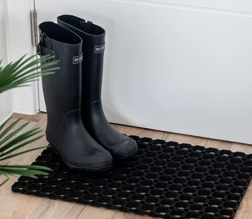 Door Mat Heavy Duty 100% Rubber-60 x 40 cm-Black, 40 x 60 x 1.5 cm,