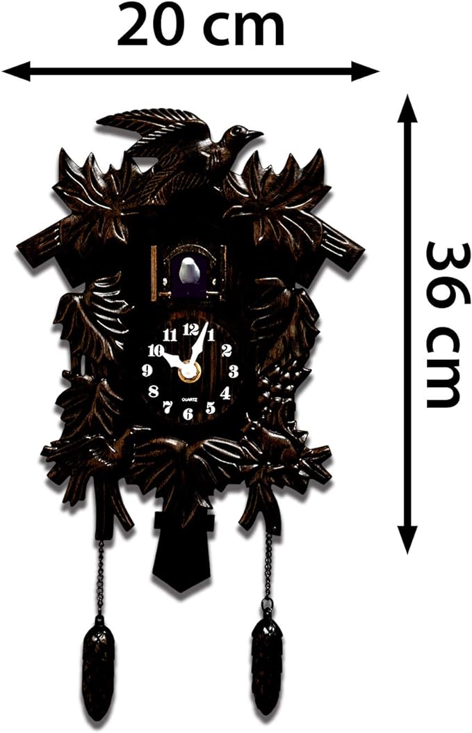 WALPLUS 24x31x13cm Black Forest Cuckoo Clock Classic Clock Home DIY Decoration Office Accessories Minimalist Design Bedroom Decor Stylish Living Room Gift