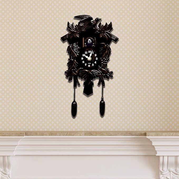 WALPLUS 24x31x13cm Black Forest Cuckoo Clock Classic Clock Home DIY Decoration Office Accessories Minimalist Design Bedroom Decor Stylish Living Room Gift