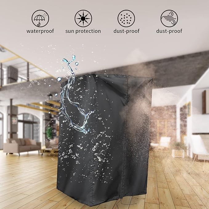 Treadmill Cover, Waterproof Folding Treadmills Cover for Home Running Machine Outdoor Treadmill Dust Covers - 117x97x168cm (Black)