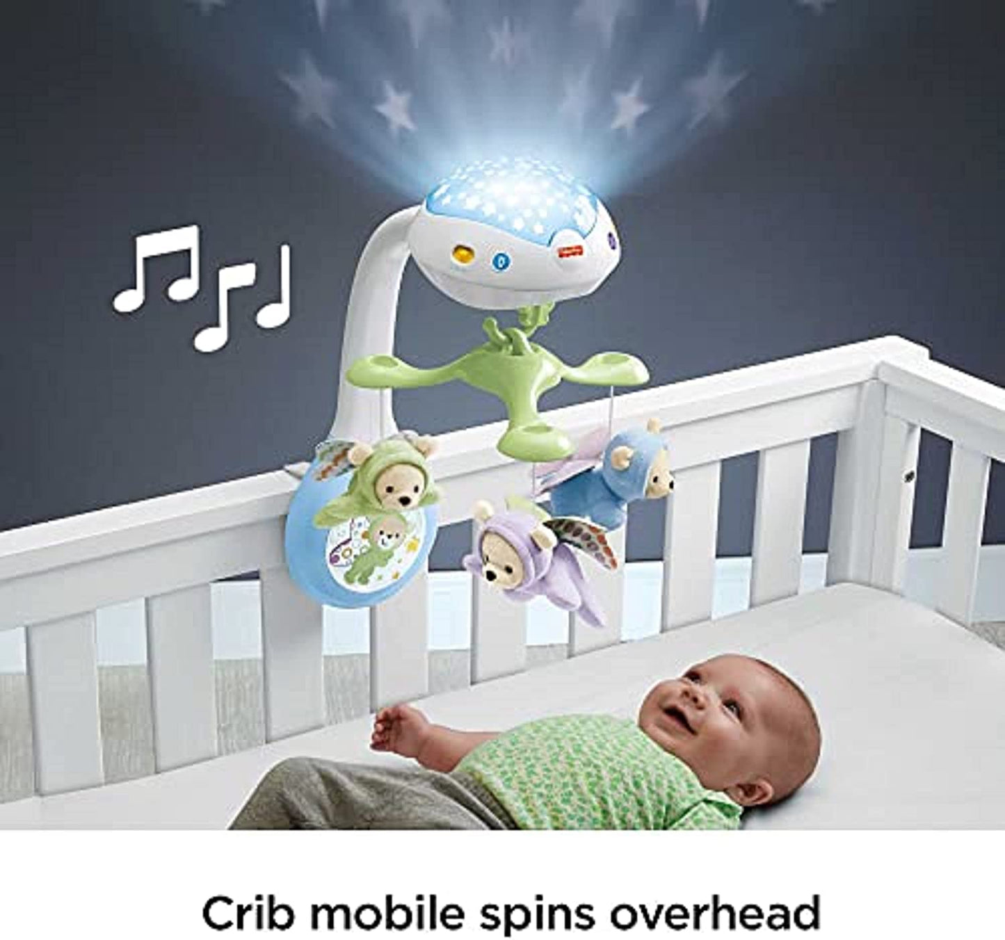 Butterfly Dreams 3-In-1 Projection Mobile - Crib Toy & Sound Machine - Star Projection - Soothing Music - Gift for Babies