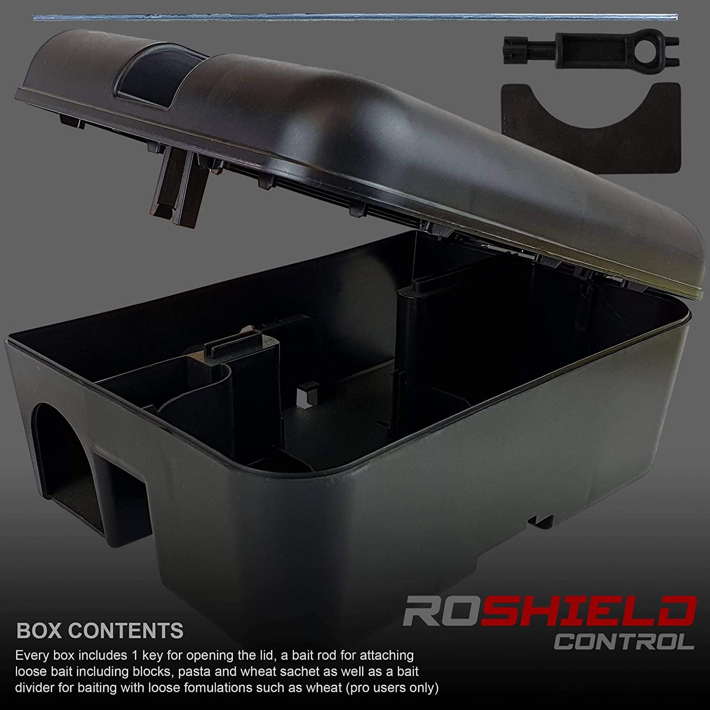 Roshield 2X LARGE Rat Poison Bait Boxes | PROTECT CHILDREN & PETS | Outdoor/Indoor Usage for All Rat Poisoning & Variety of Rat Traps (Empty) | for Rat Traps That Kill Instantly & Rat Poisoning Blocks