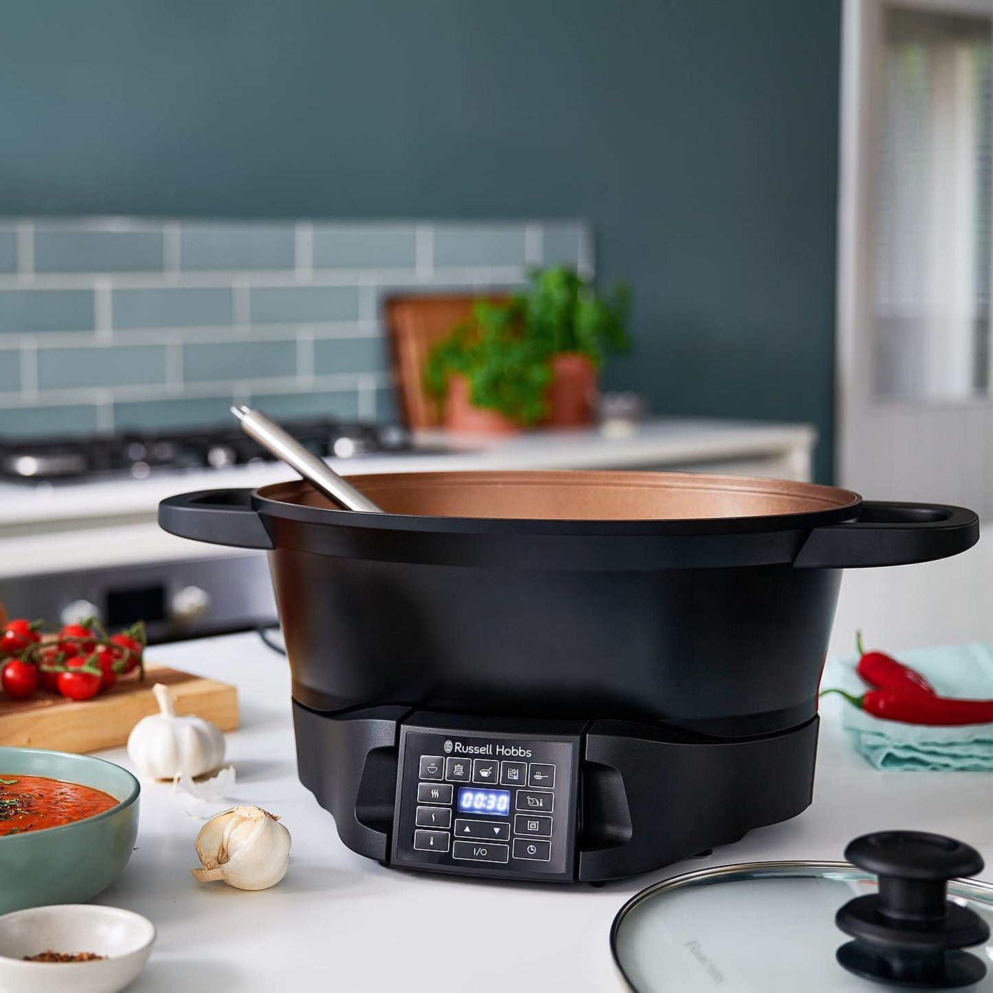 28270 Good-To-Go Multicooker - 8 Versatile Functions Including Slow Cooker, Sous Vide, Rice and Food Steamer, Black, 750 Watt