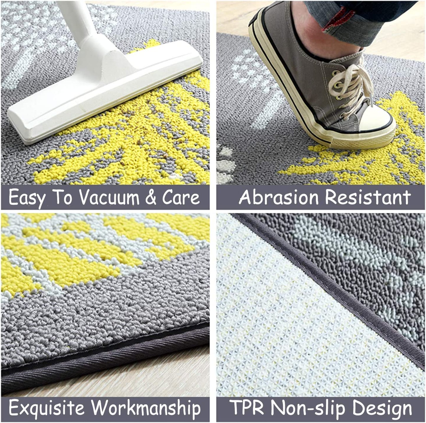 Indoor Door Mat Non Slip Absorbent Resist Dirt Entrance Rug Beautiful Autumn Harvest Indoor Doormat Machine Washable Barrier Mat Dirt Trapper Low-Profile inside Floor Door Mat Carpet 17.7" X 27.5"