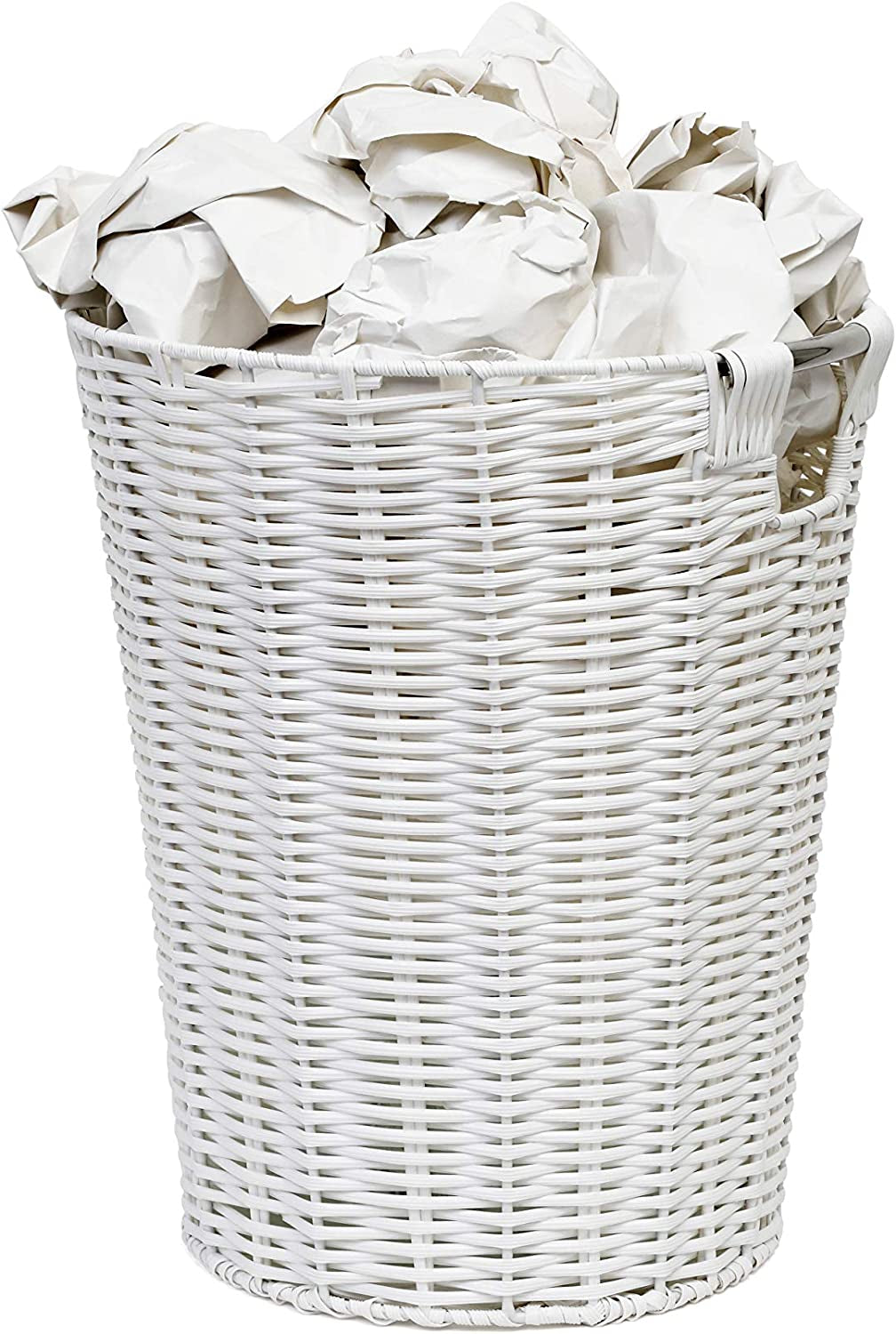 White Resin Plastic Strong round Waste Paper Bin/Basket/Storage -Ideal for Home, Office, Hotels
