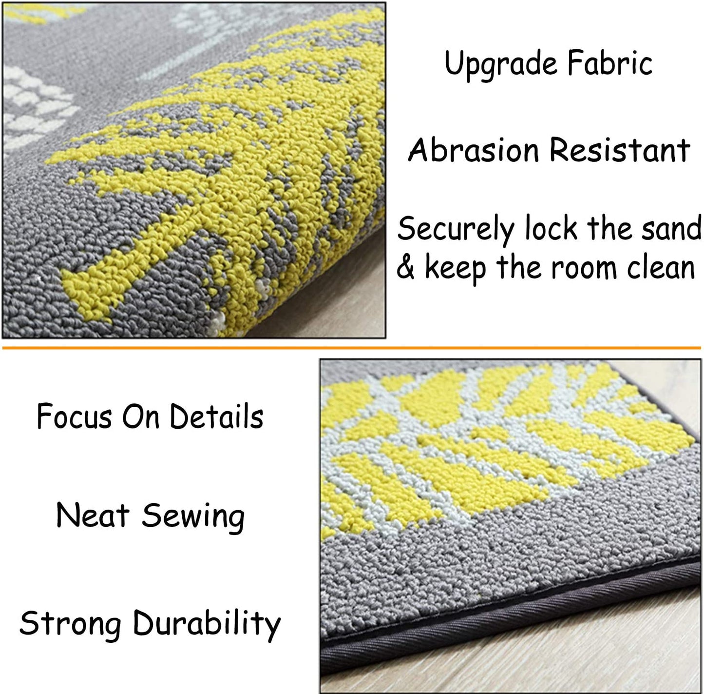 Indoor Door Mat Non Slip Absorbent Resist Dirt Entrance Rug Beautiful Autumn Harvest Indoor Doormat Machine Washable Barrier Mat Dirt Trapper Low-Profile inside Floor Door Mat Carpet 17.7" X 27.5"