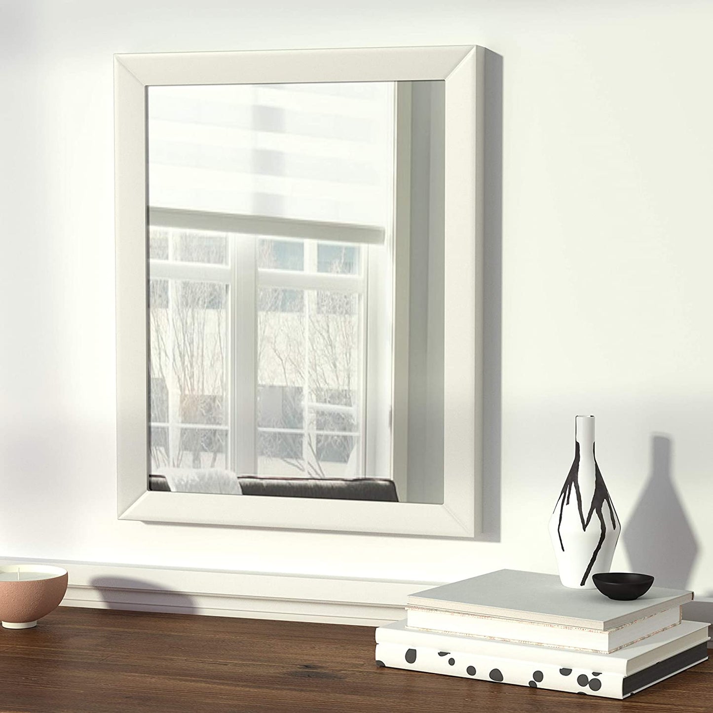 Rectangular Wall Mirror 40.6 X 50.8 Cm - Standard Trim, White