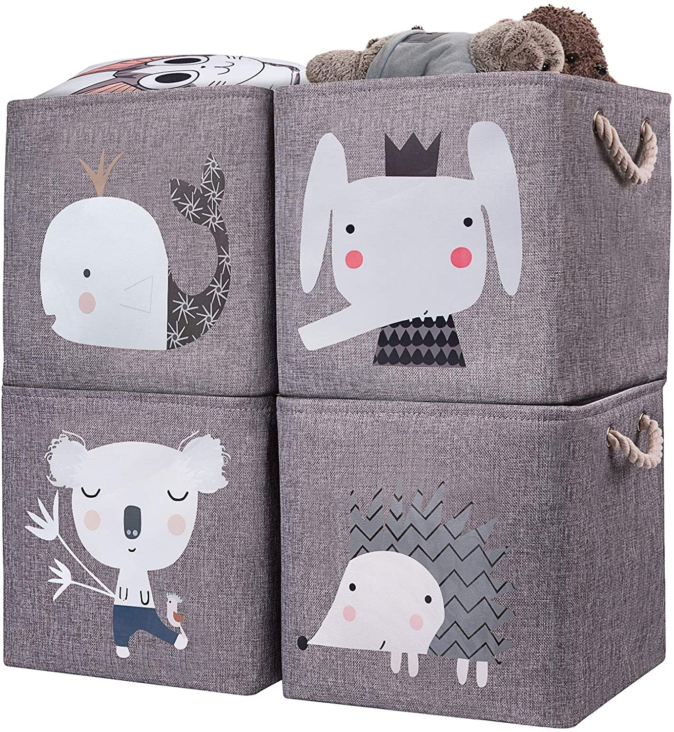 Storage Boxes Toy Box, 4-Pack Toy Storage for Kids, Toy Storage Baskets for Ikea, Shelf, Baby, Kids, Nursery, Office, Closet