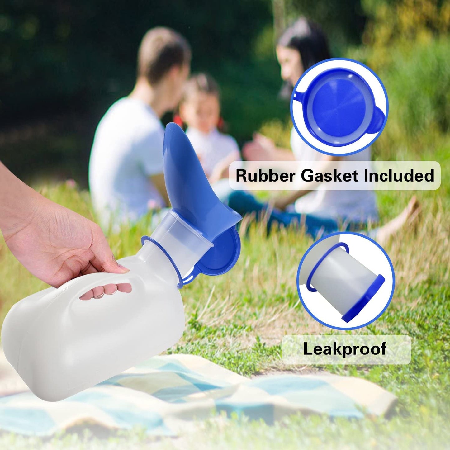 Unisex Potty Urinals for Car, Urine Bottles for Men and Women, Portable Pee Bottle, with a Lid and Funnel, Leakproof Toilet Urinals for Car, Travel Camping Outdoor