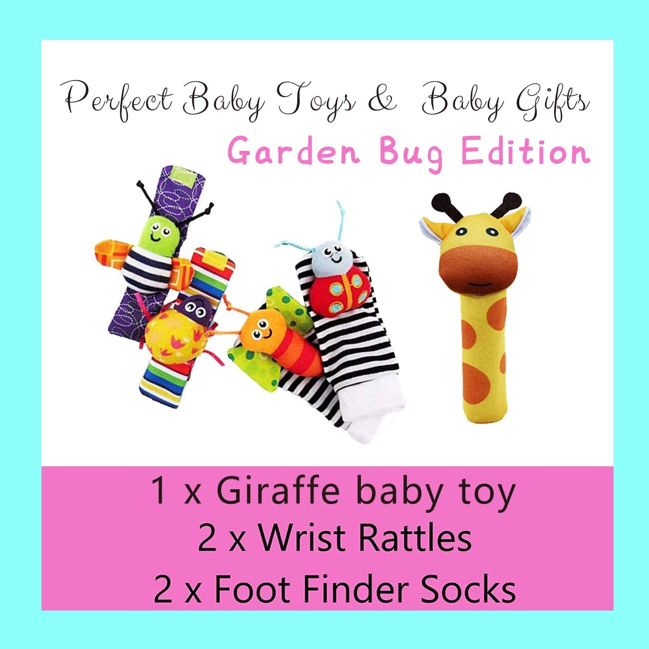 Foot Finders & Wrist Rattles for Infants Developmental Texture Toys for Babies & Infant Toy Socks & Baby Wrist Rattle - Newborn Toys for Baby Girls Boys - Baby Boy Girl Toys 0-3 3-6 6-9 Months