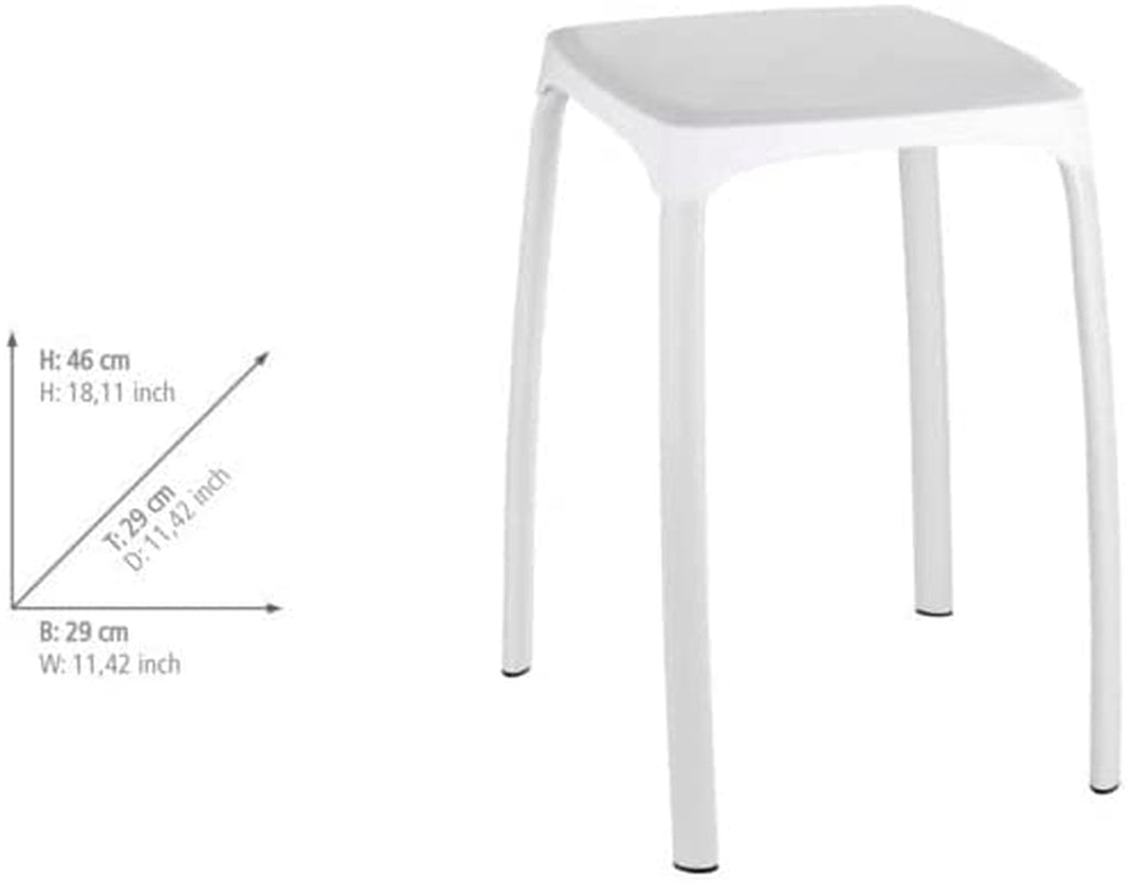 Bathroom Stool Losani, White, 29 X 29 X 46 Cm