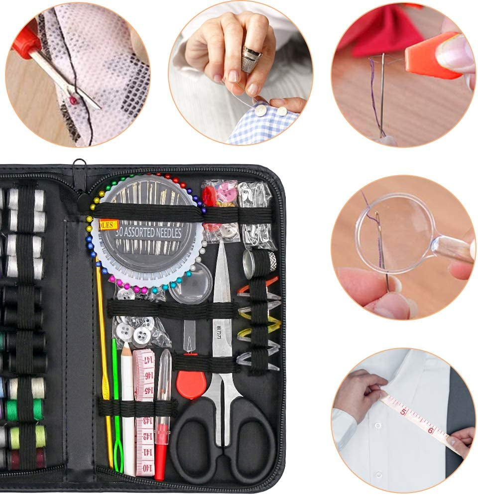172PCS Sewing Kit, Sewing Machine Kit 48 Spools Professional Sewing Accessories and Supplies Kit with Thread Needle Scissors Thimble Tape Measure for Home Adults Kids Beginners Emergency