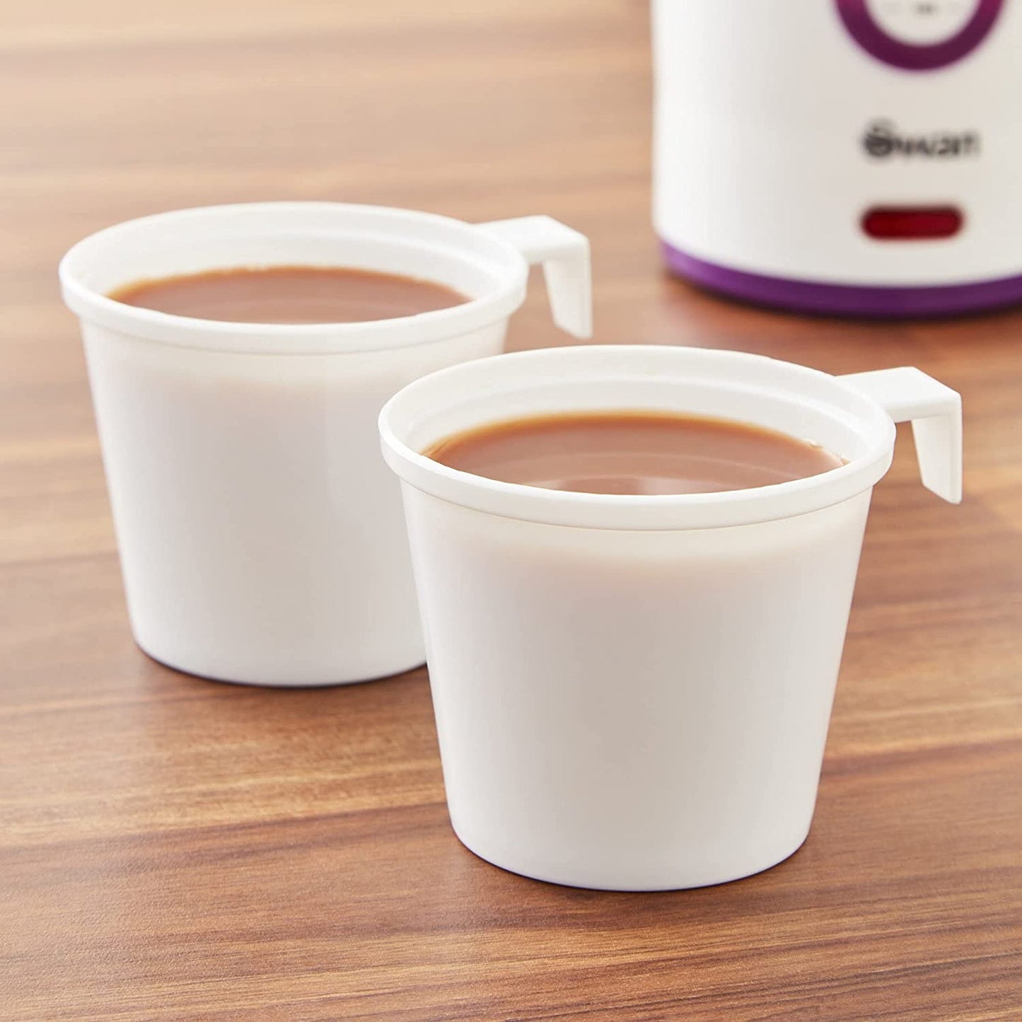 SK27010N Dual Voltage Fast Boil Lightweight & Compact Travel Kettle with Two Tea Cups, Plastic, 1000 W, White/Purple