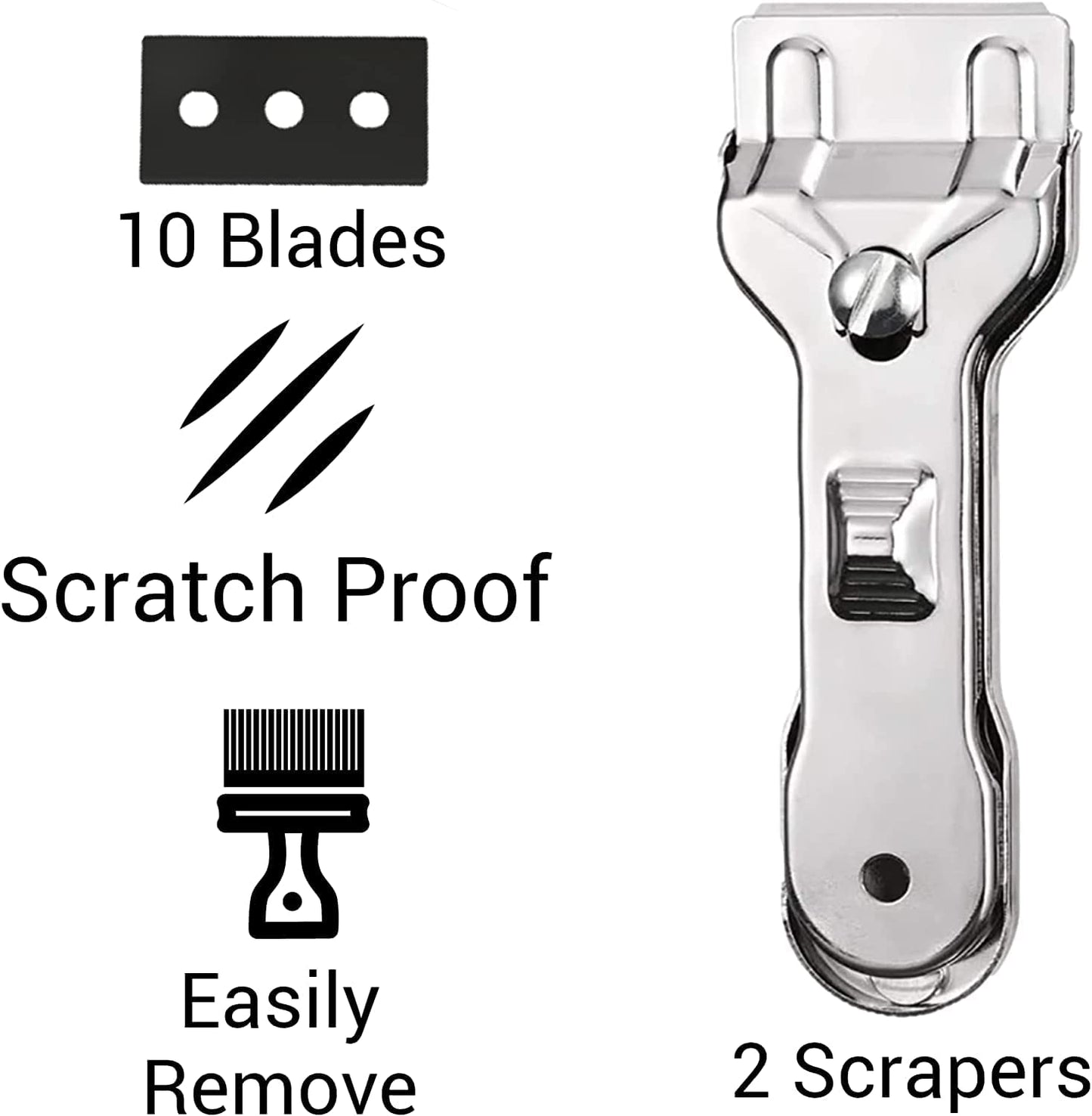 Glass Scraper Cleaning Scraper Non Scratch Suitable for Glass Ceramic and Induction Cooktops Perfect for Electric, Halogen, Induction Hob & Tough Stain (2 Hob Scraper with 10 Extra Blades)