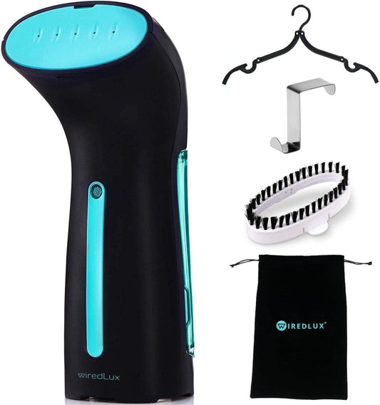 Clothes Steamer Handheld - Flat & Vertical Hand Held Garment Steamer, 25S Heat-Up & Powerful Steam, Compact & Portable Travel Iron for Clothes - Accessories Included (Black) [Energy Class A]