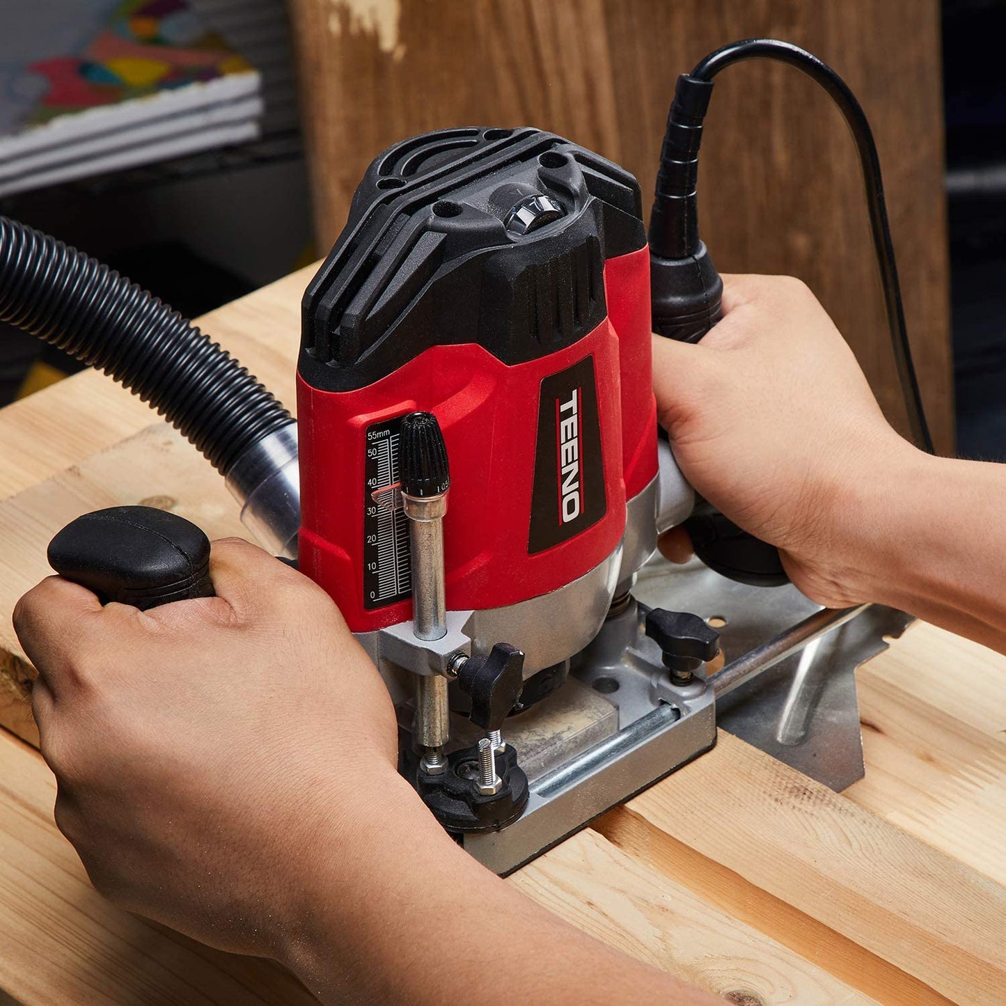 Electronic Wood Router 240V, 1200W Laminate Wood Working Joiners Tool, Compact Router with Trimmer Base…