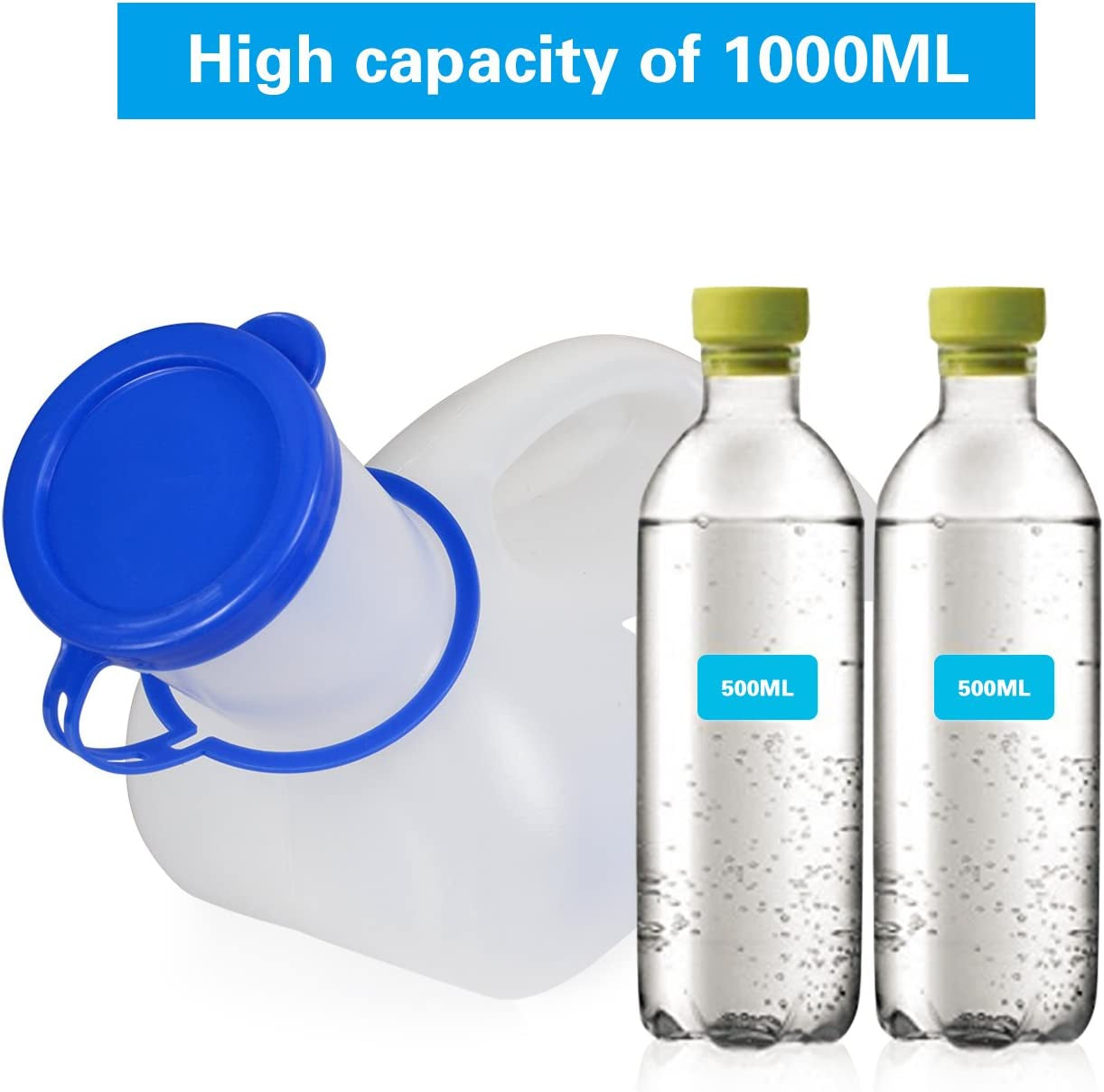 Unisex Potty Urinals for Car, Urine Bottles for Men and Women, Portable Pee Bottle, with a Lid and Funnel, Leakproof Toilet Urinals for Car, Travel Camping Outdoor