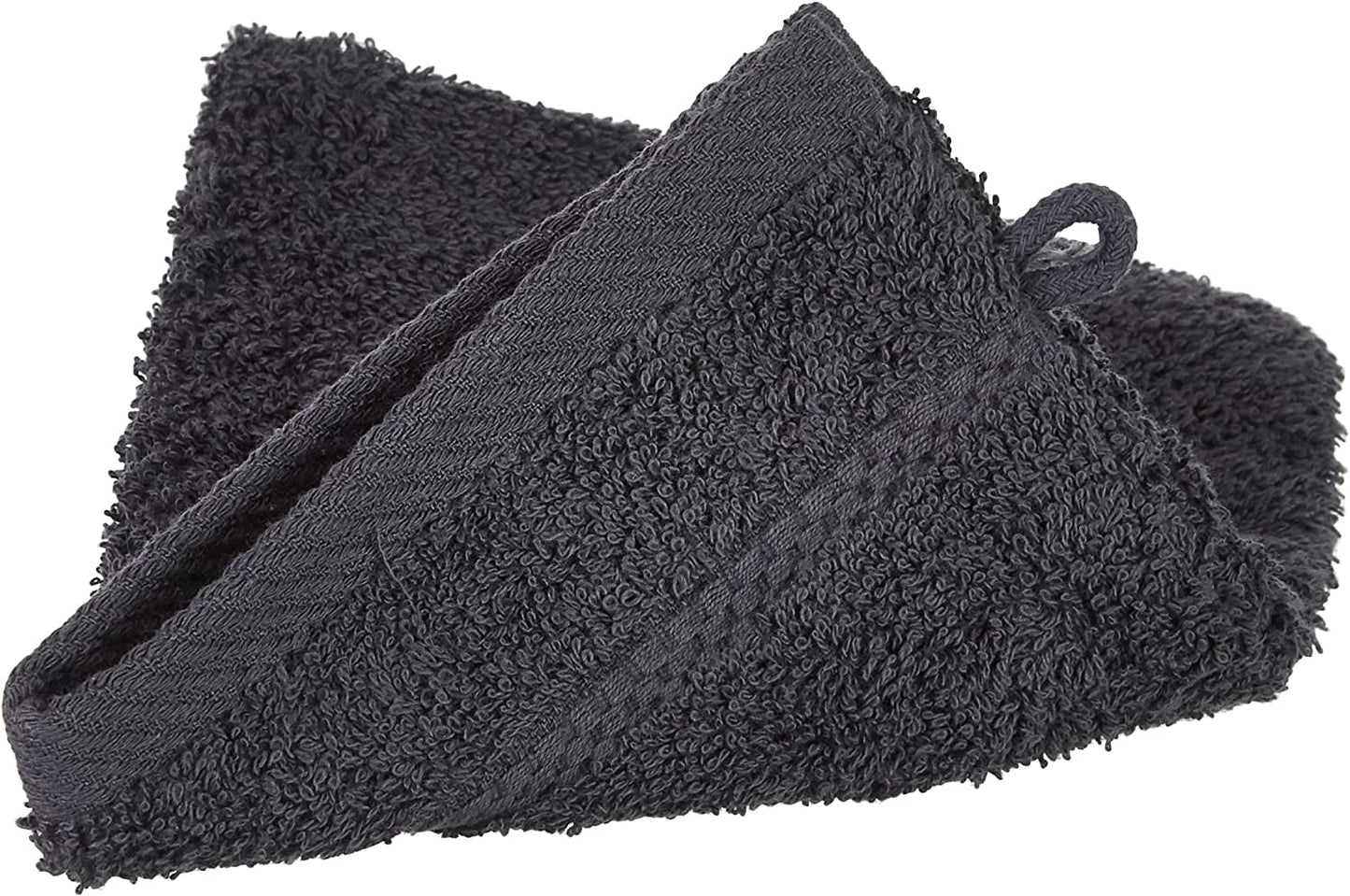 194690 Stephanie Set of 4 Washcloths Cotton 540 G/M² 15 X 22 X 1 Cm Dark Grey