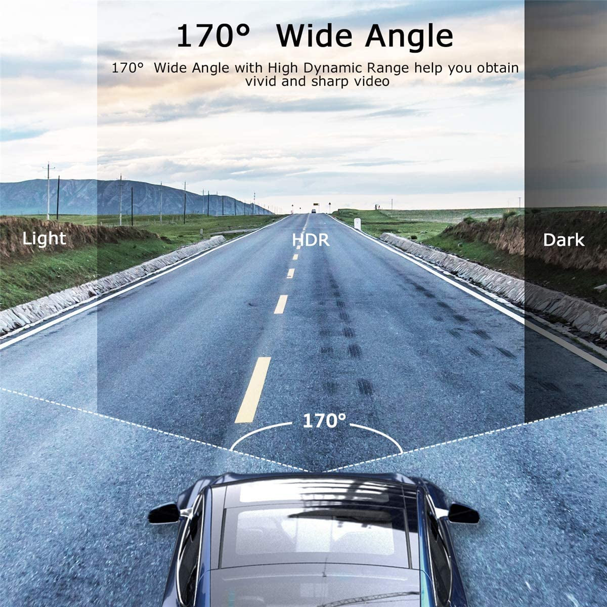 Dash Cam 1080P Full HD Car Camera DVR Dashboard Camera Video Recorder in Car Camera Dashcam for Cars 170 Wide Angle WDR with 3.0" LCD Display Night Vision Motion Detection and G-Sensor