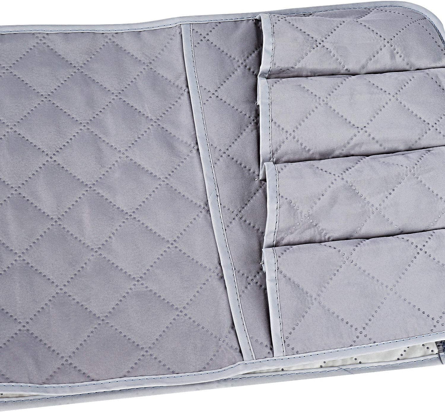 Sofa Armrest Organizer, Anti-Slip Caddy Pocket for Couch Armchair, Cloth Storage Pouch Holder for Cellphone Magazines Glasses TV Remote Control, Space Saver Bag (Grey)