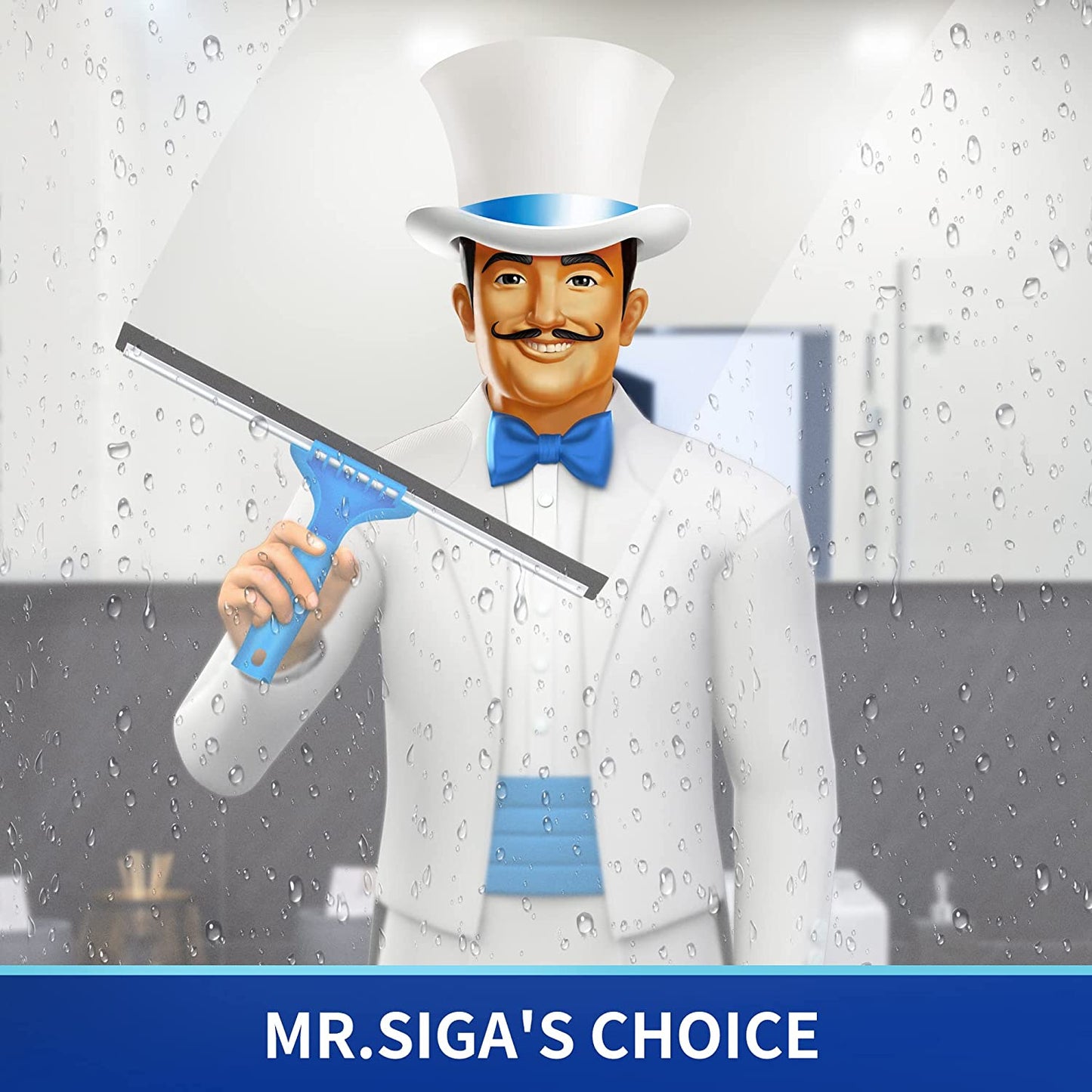 Professional Window Cleaning Combo - Squeegee & Microfiber Window Scrubber, 14"