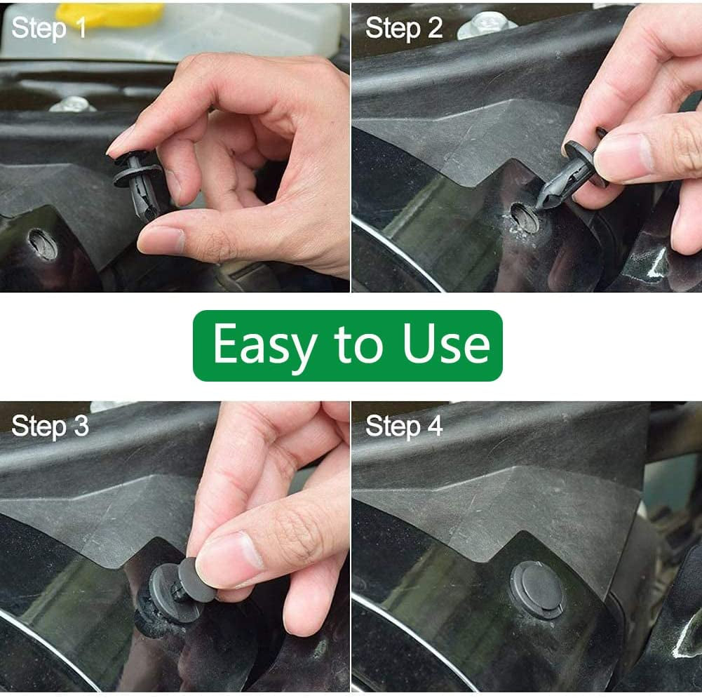 100Pcs Car Fixing Clips, 6 Types Car Plastic Mounting Set, Bumper Mounting Clips Kit, Door Trim Car Body Rivets Mounting Kit, Nylon Bumper Expansion Rivets