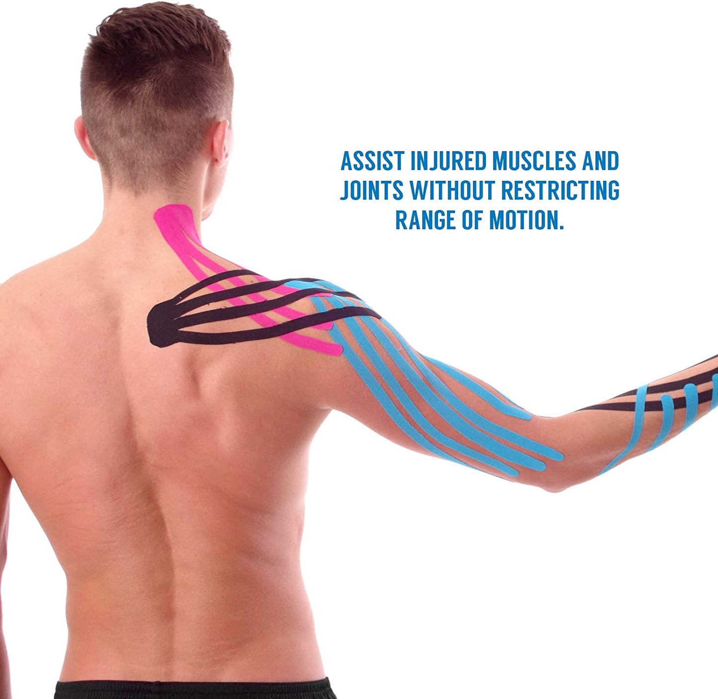 Kinesiology Tape | 5M Roll of Elastic Muscle Support Tape for Exercise, Sports & Injury Recovery