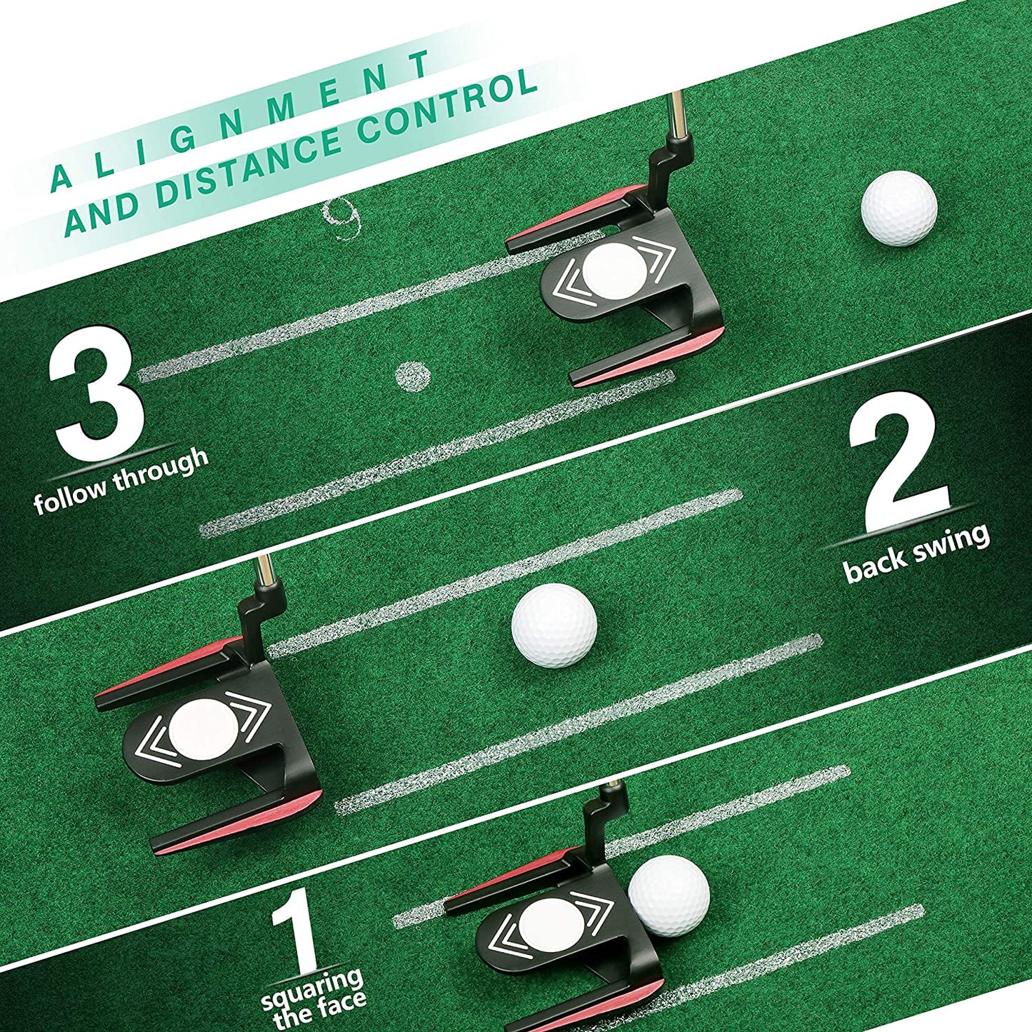 Hazard and Bunker Golf Putting Mat | True Roll Surface with Non Slip Backing Golf Putting Green