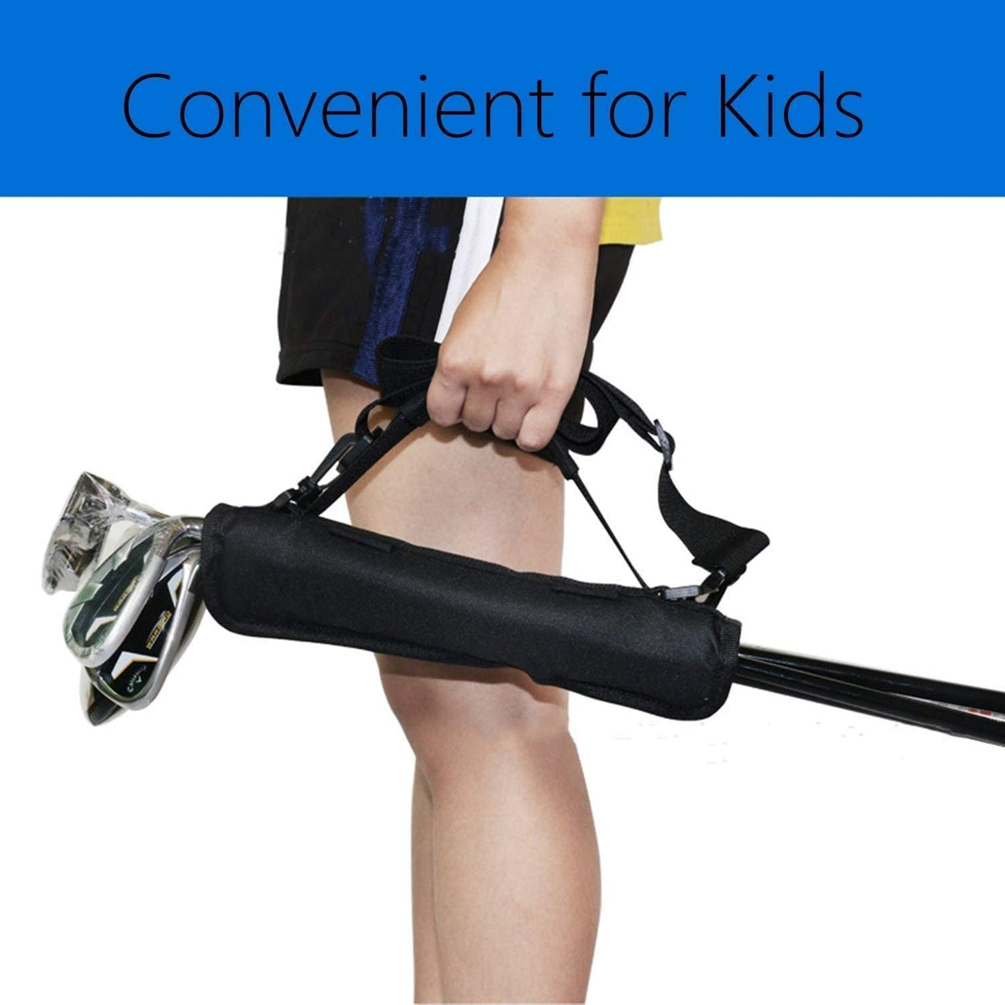 Golf Club Bag Mini for Men Women Kids Driving Range Course Practice, Golf Pencil Bag with Shoulder Straps Sleeves Lightweight Durable Fashion Color Black Blue Pink for Golf Training