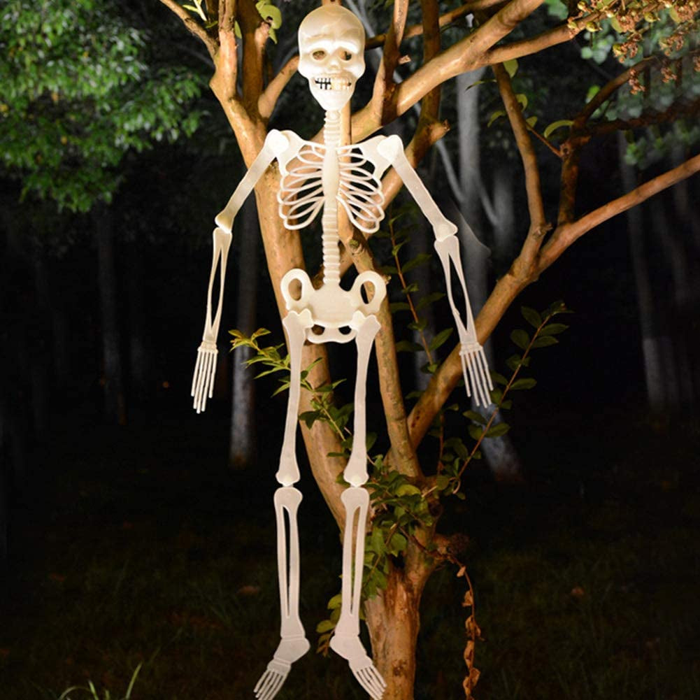 Halloween Hanging Luminous Skeleton Decorations - 2PCS 36Inch Full Body Glow-In-The-Dark Skeleton for Halloween Party Bar Wall Sticker Decorations Outdoor Yard Garden Hanging Ornaments Props