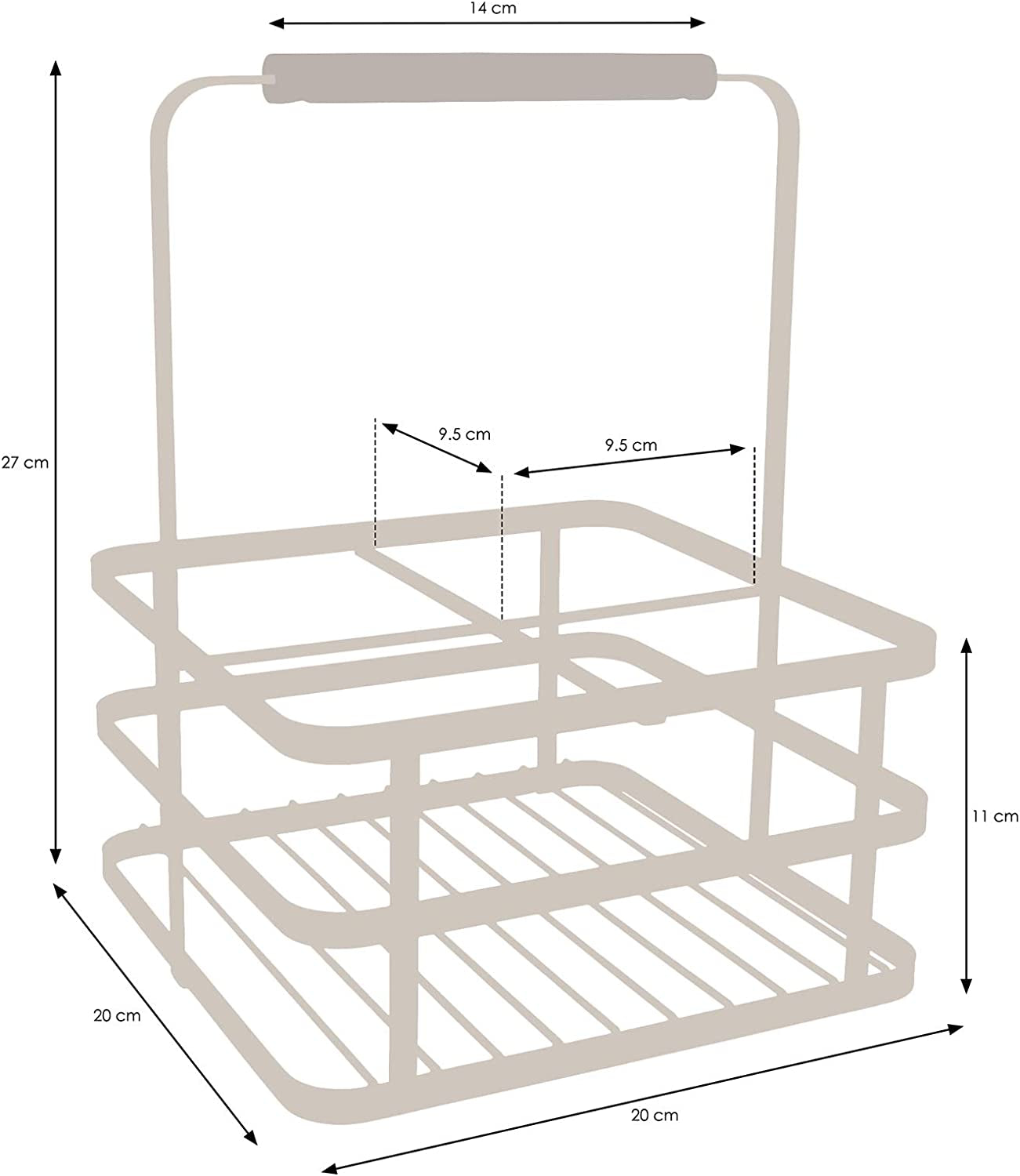 - Retro 4 Unit Milk Bottle Holder – Wine Bottle Carrier – Black Flat Wire