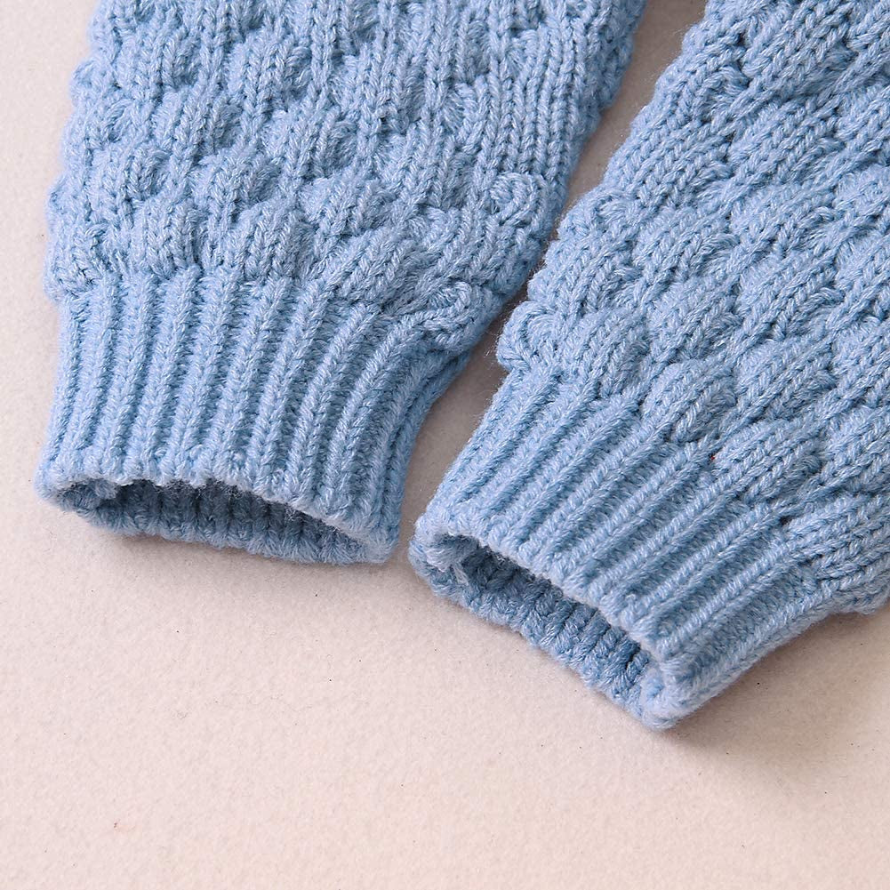 Baby Hooded Knitted Rompers Newborn Girls Boys Onesies Warm Sweater Jumpsuit Outfits