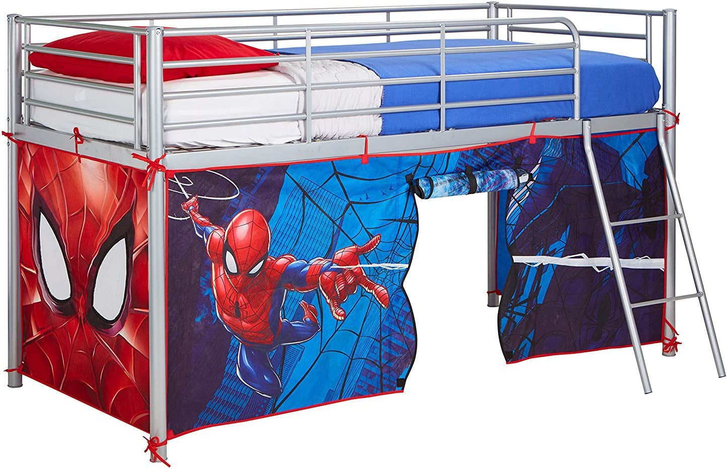 Marvel Spiderman Midsleeper Bed Tent by Hellohome, Red, 86 X 195 X 74 Cm