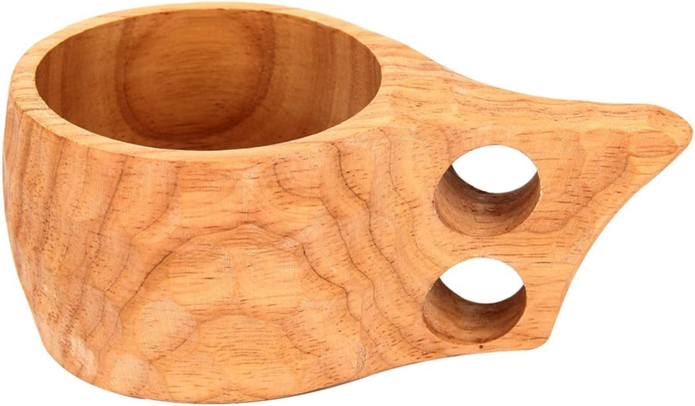 Nordic Style Handmade Kuksa Backpack Wooden Mug Cup for Camping Hiking Survival Teacup Bushcraft
