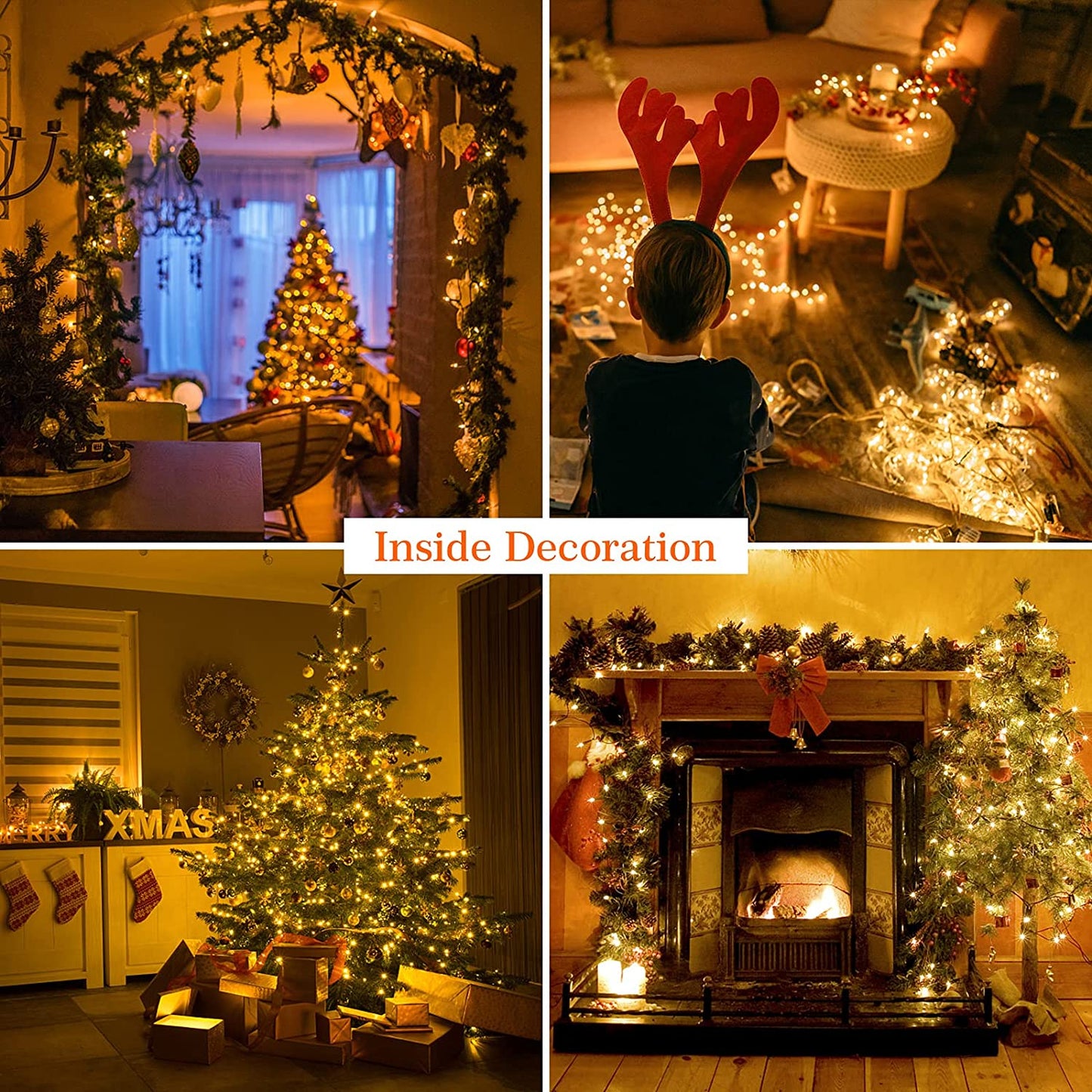 Elktry 1000LED 100M Christmas Lights Outdoor, Warm White Christmas Tree Lights Mains Powered,8 Modes Waterproof Cluster Christmas Lights for Christmas Party Wedding Garden Bedroom Decoration