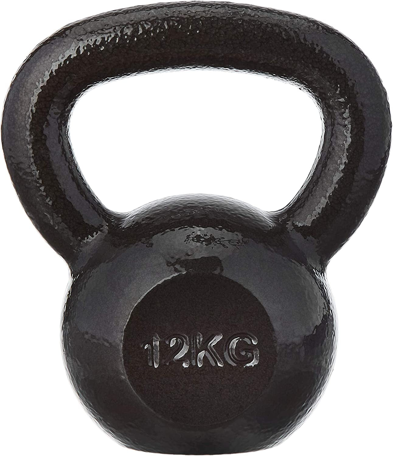 Cast-Iron Kettlebell with Textured and Painted Surface, Black, 12Kg / 26Lbs