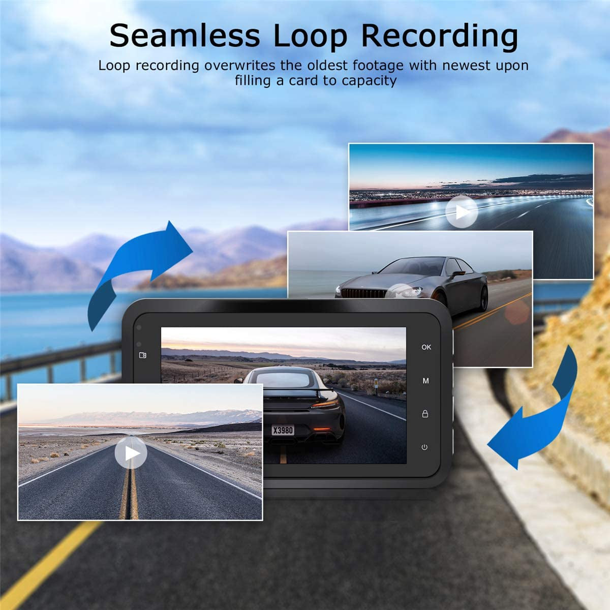 Dash Cam 1080P Full HD Car Camera DVR Dashboard Camera Video Recorder in Car Camera Dashcam for Cars 170 Wide Angle WDR with 3.0" LCD Display Night Vision Motion Detection and G-Sensor