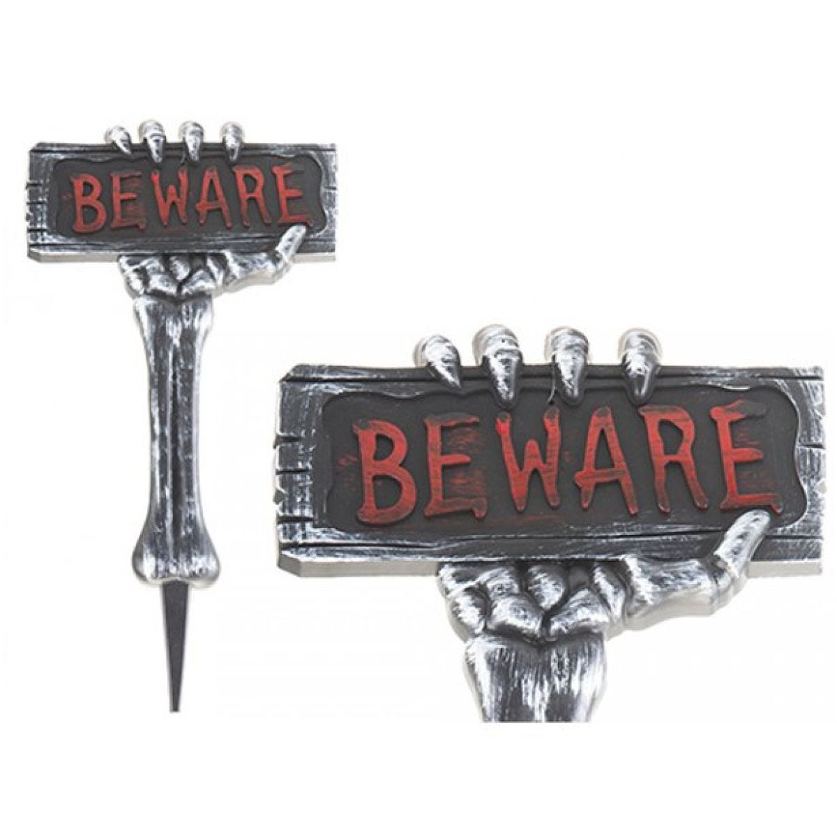 Skeleton Arm Beware Sign - 53cm