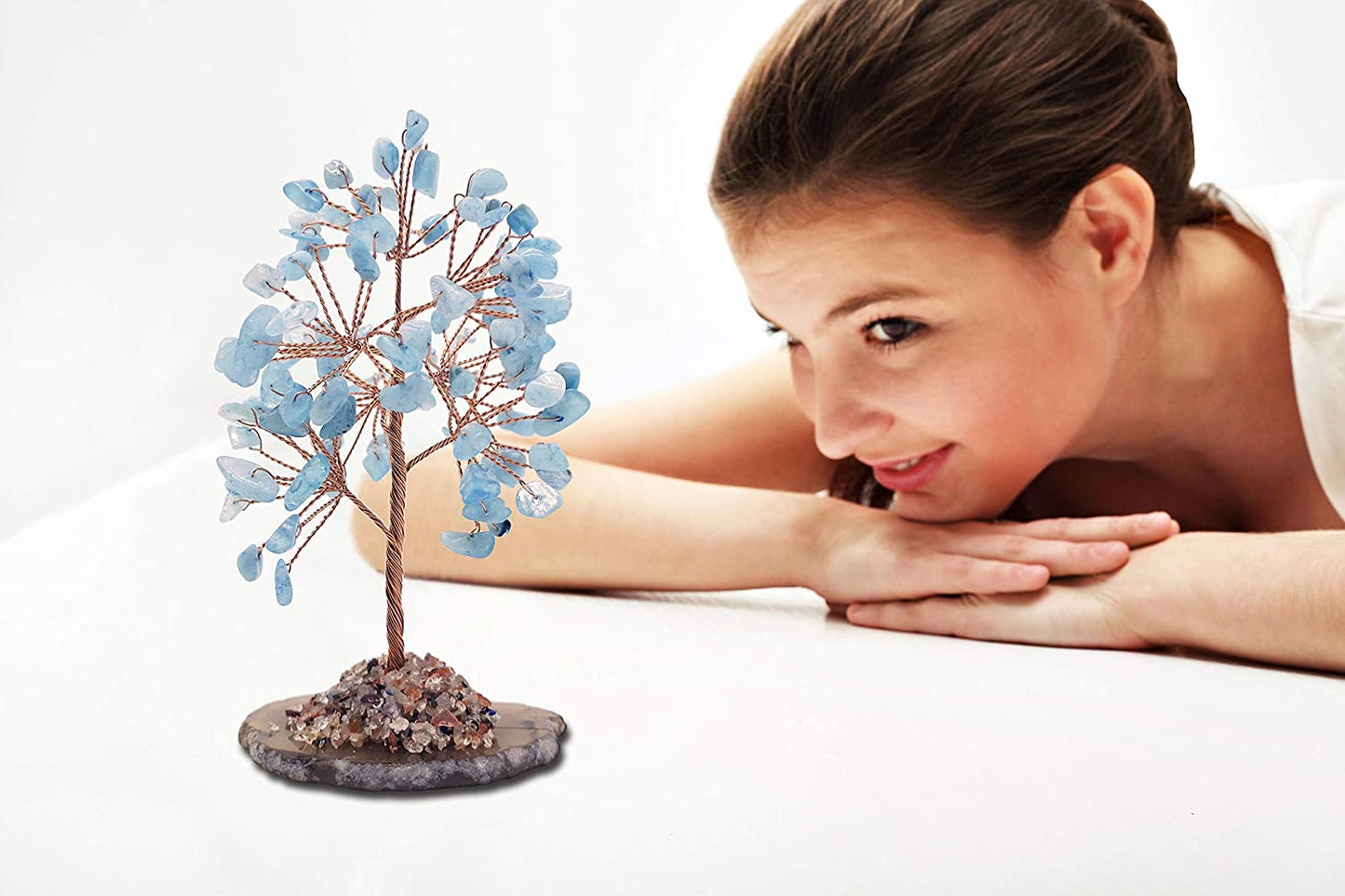 Healing Crystals Tree / Bonsai Tree for Home Decor, Room Decor and Office Desk, Spiritual Gifts for Energy Healing, Good Luck Gifts for Wealth & Prosperity, and Decorative Home Accessories