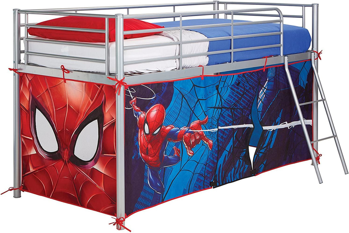 Marvel Spiderman Midsleeper Bed Tent by Hellohome, Red, 86 X 195 X 74 Cm