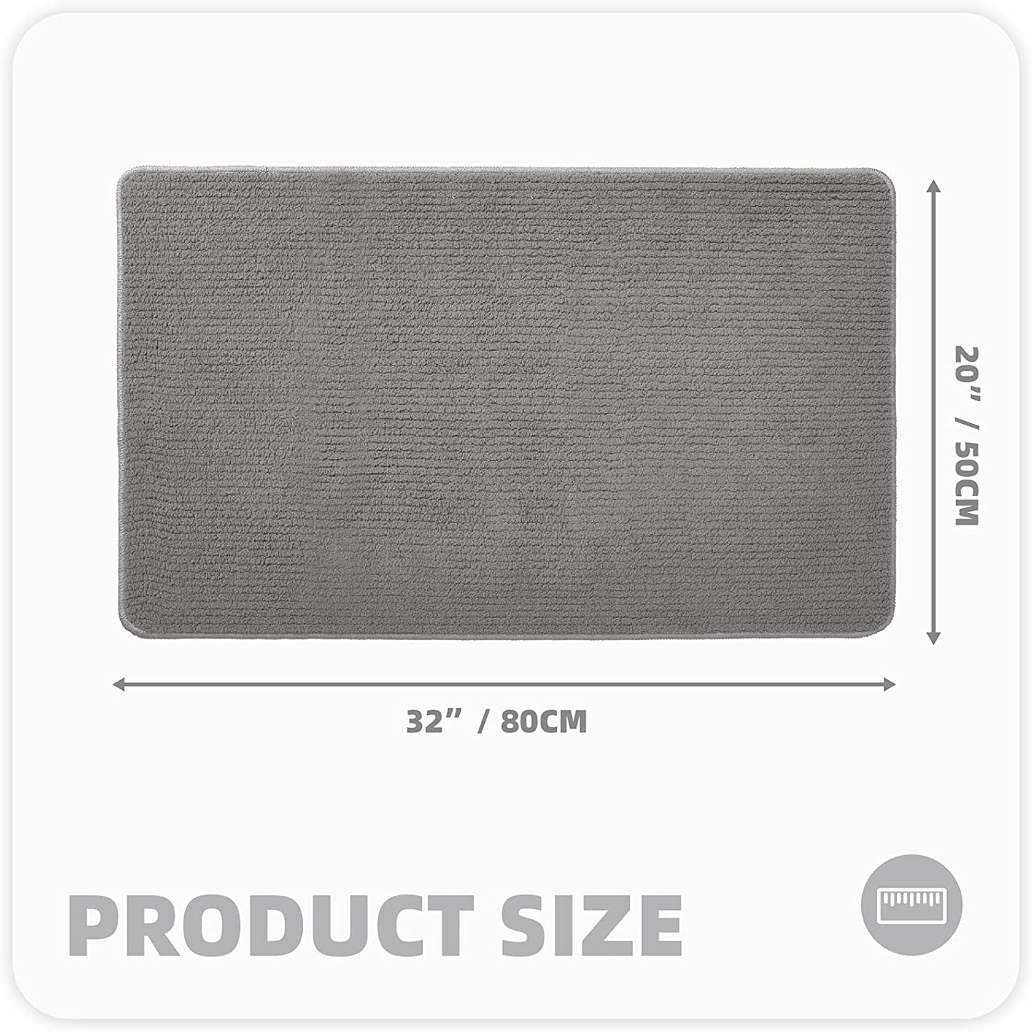 Color G Door Mat 50 X 80 Cm, Front Door Mat Indoor Washable, Doormat Indoor Dirt Trapper Non-Slip, Absorbent inside Entrance Rug Floor Mat for Entryway, Patio, Indoor, Outdoor, Pets and Dogs (Grey)