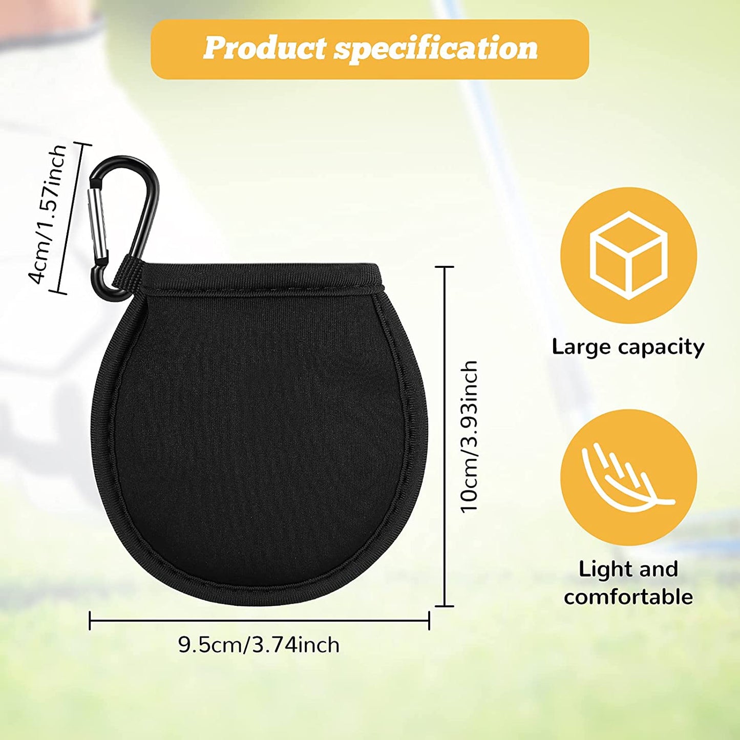 Golf Ball Washer Pocket Pouch Golf Ball Cleaner Pouch Pocket Ball Washer with Clip Golf Ball Cleaner Bag Accessory for Cleaning Golf Balls