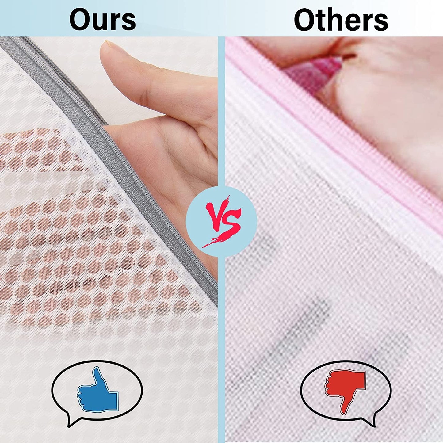 Delicates Wash Bags, Mesh Laundry Bags Zippered Washing Machine Fine Mesh Bag for Delicates Blouse, Hosiery, T-Shirt, Socks, Underwear, Bra, Lingerie Baby Clothes (3 SET)