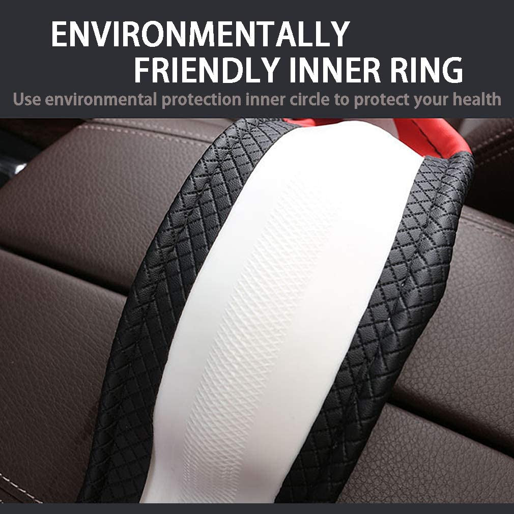 Car Steering Wheel Covers Soft Microfiber Wrap Anti-Slip Universal Auto Steering Wheel Cover Protector Car Accessories Decoration for Women Men (Black-3)