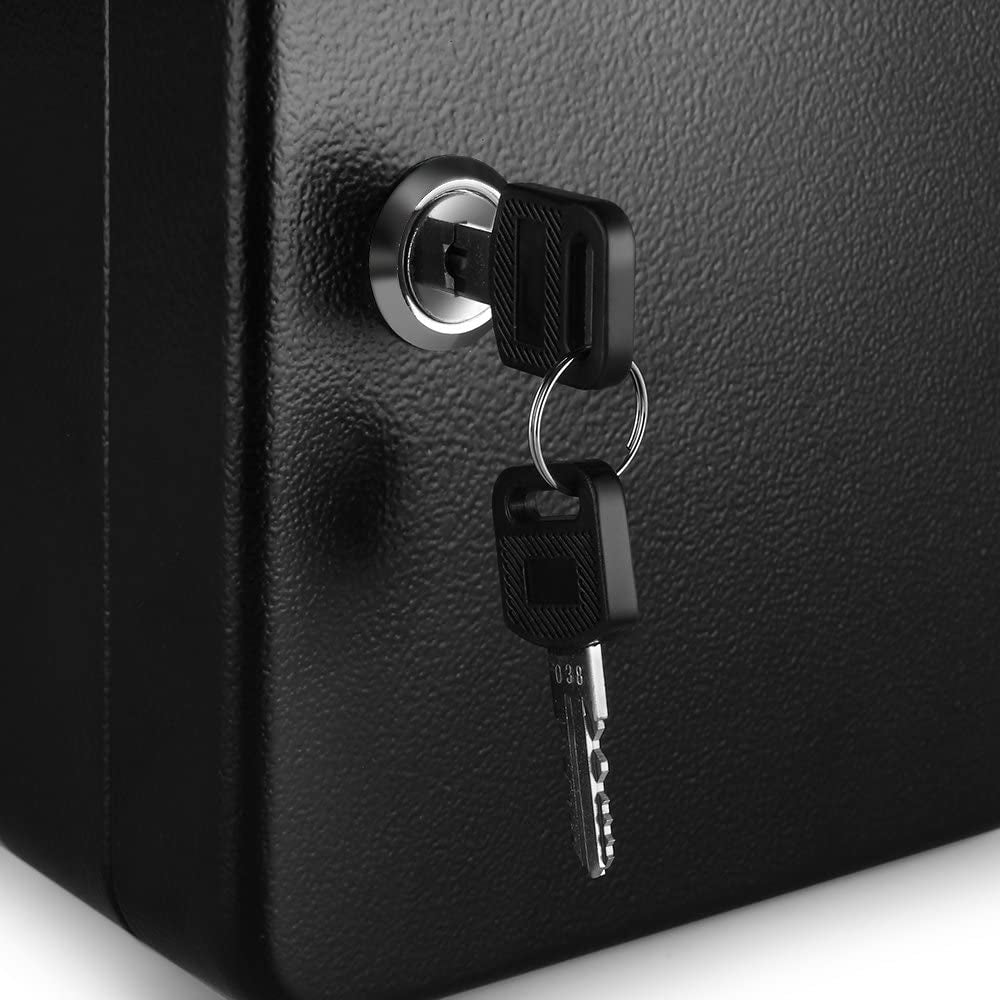 Key Cabinet Key Lock Box Wall Mount with 40 Key Holder Organizer Locker Case, Colored Key Tags & Hooks Wall Mounted Lock Box for Keys Storage, Homes, Property, Hotels, Business (Black)