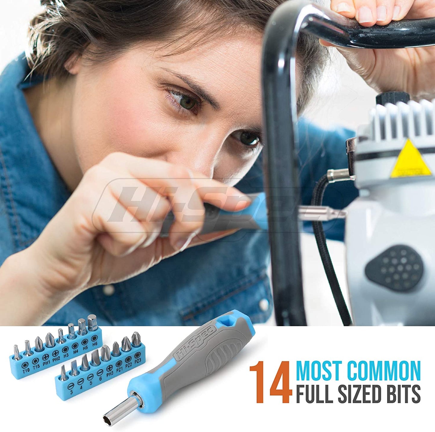 42Pc Blue Home & Office DIY Hand Tool Kit Set. Complete Basic Household Tools for Essential Repairs in a Box