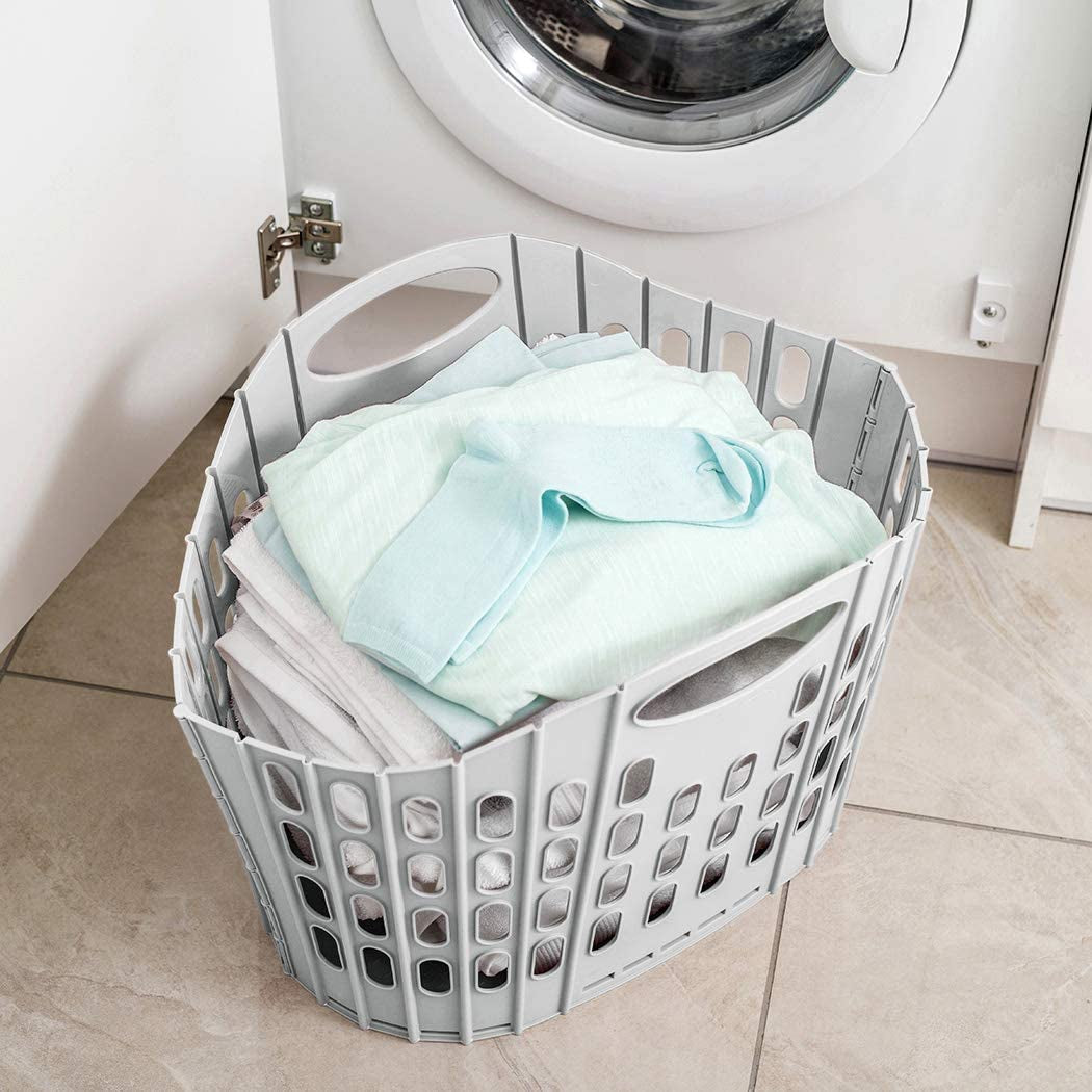 Flat Easy Store Laundry Basket Hamper, Dark Grey, 38 Litre 518150