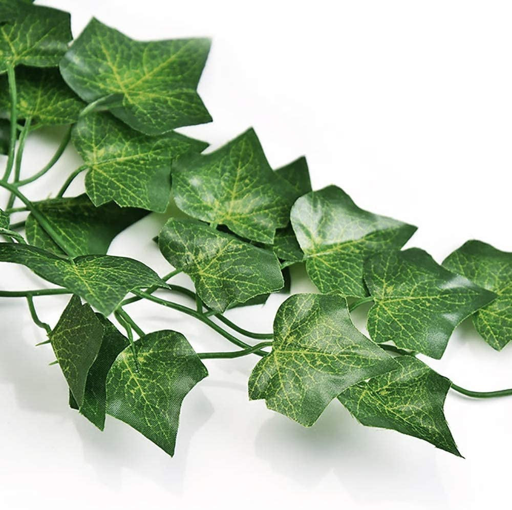 Artificial Ivy Garland,2Pcs Ivy Garland Fake Vine UV Resistant Greenery Leaves Fake Plants Hanging Vine Plant for Home Kitchen Garden Office Wedding Wall Decoration Indoor Outdoor