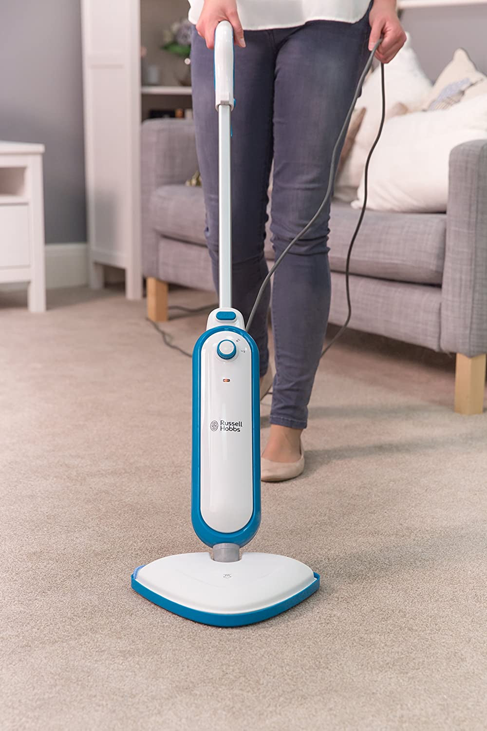RHSM1001-G Steam and Clean Steam Mop White & Aqua - Free 2 Year Guarantee